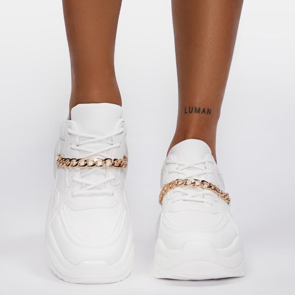 Women’s Liliana White Sneaker Size 8 Icy The Finer Things Platform Sneakers